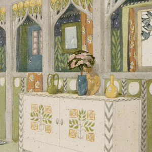 Book Illustration, Haus eines Kunst-freundes (House for an art lover), Music room, plate IX, 1902
