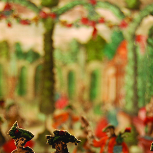 Paper Construction, Garden Scene with Dancers, to be Used as the Set for a Miniature Theater, ca. 1740