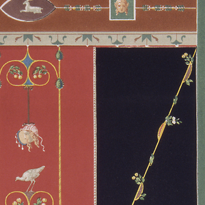 Book Illustration, Ornamente aller klassischen Kunstepochen (Ornaments from all classic periods of art), pt. 1, no. 11; Antike Wandmalereien in der Casa del Gran-Duca di Toscana, in der Strada della Fortuna zu Pompeji (Ancient wall mural from the House of the Grand Duke of Tuscany on Fortuna Street in Pompeii), plate 51, 1848