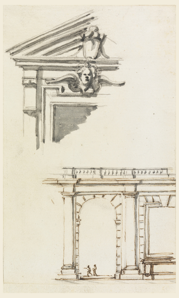 Drawing, Design for Window Case and Part of a Colonnade