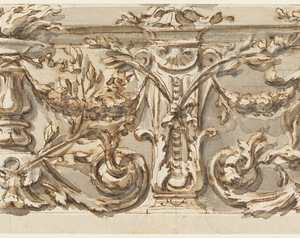 Drawing, Design for decoration of a frieze, ca. 1770
