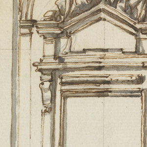 Drawing, Design for the section of a part of a wall with a doorcase, 1740–60