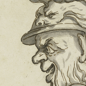 Drawing, The mask of a warrior, ca. 1770