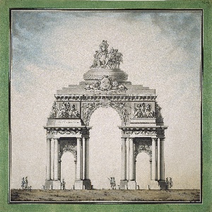 Drawing, Triumphal Arch with the Royal Swedish Coat of Arms, 1767