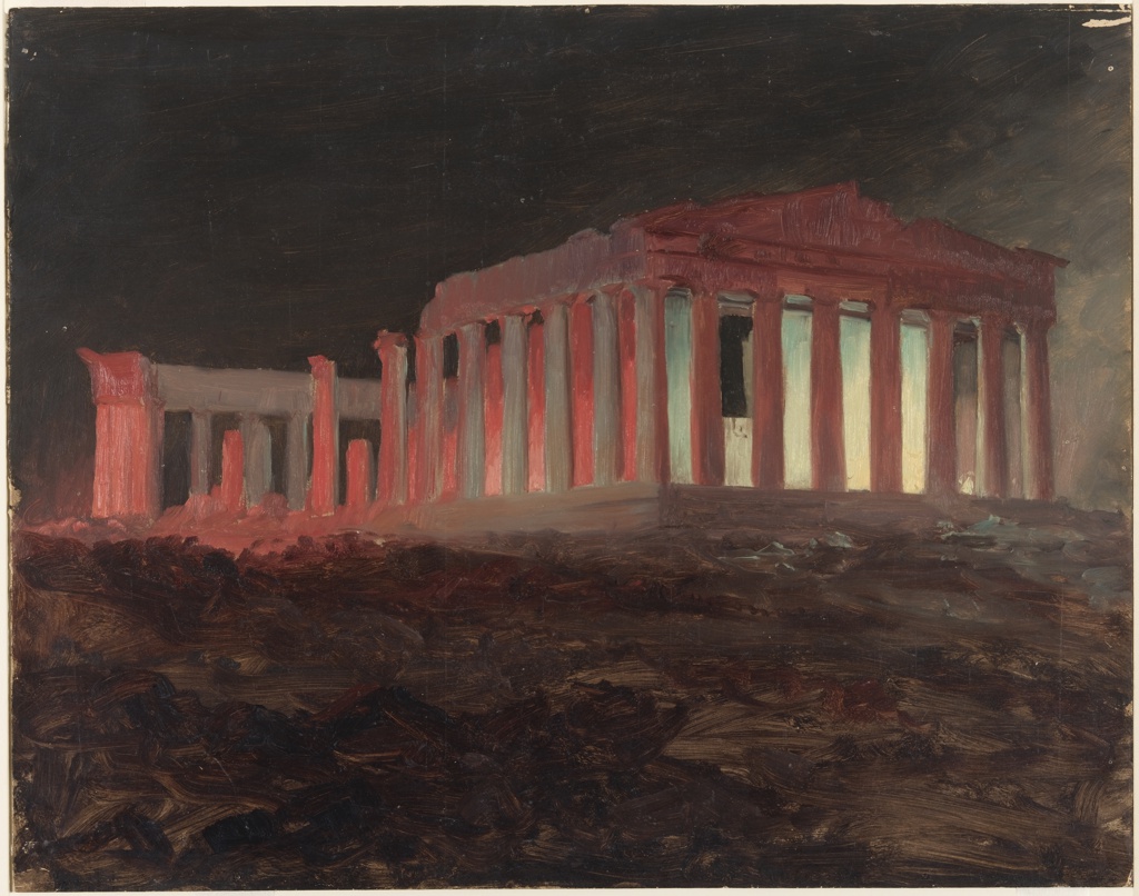 Drawing, Parthenon at Night, Athens