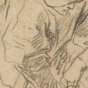 Drawing, Peasant with bag between legs, 1728–78