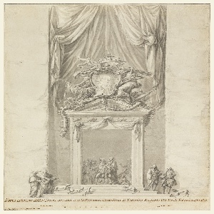 Drawing, Doorway of San Salvatore in Lauro with Decoration for the Funeral of King Frederick August III of Poland,  Rome, Italy, 1763–64