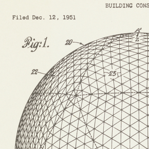 Book Illustration, Buckminster Fuller, Geodesic Dome Construction, figure 1 and 2, 1958