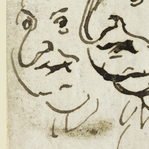 Drawing, Sketches of Four Heads in Caricature, 1725–75
