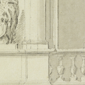 Drawing, Elevation of a door case for the center of a façade in the main floor, ca. 1790