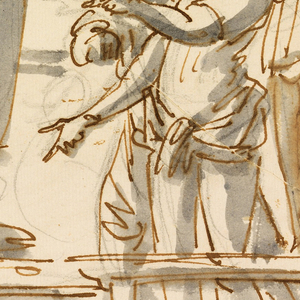 Drawing, Allegory of America, Decoration for the Salon of Cardinal Falconieri in Frascati, 18th–19th century