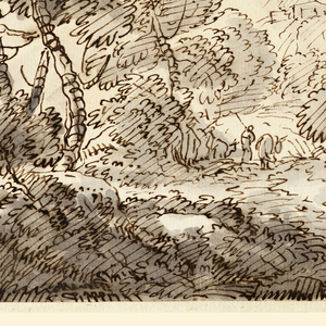 Drawing, A Peasant’s Dwelling in Woody Country, 1750–1770