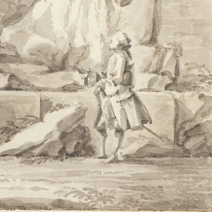 Drawing, Design for a Fountain with Pegasus, for the Villa Albani, Rome, ca. 1750