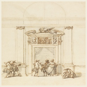 Drawing, Design for the North Portal, Grand Gallery, Villa Albani, Rome, Italy, 1755–56