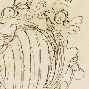 Drawing, Two sketches for coat of arms of Pope Benedict XIV, 1740–58