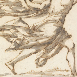 Drawing, A Young Man Running Toward a Fire, mid- 18th century