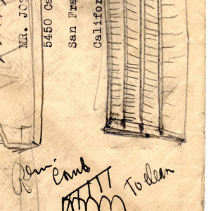 Sketch On Envelope For Pocket Brush (USA), ca. 1935