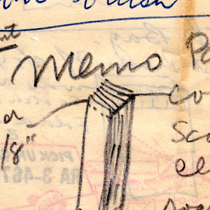 Sketch For Memo Pad With Adhesive Strip (USA), March 18, 1954