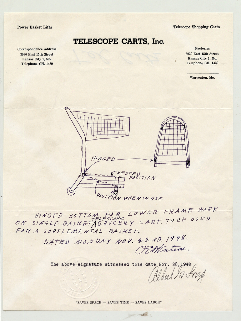 Telescope Shopping Cart Drawing On Letterhead (USA)