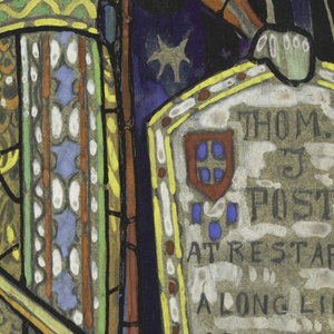 Drawing, Design for Stained Glass Memorial Window to Thomas J. Post, 1919