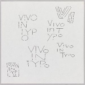 Drawing, Six Sketches for "Vivo in Typo" Poster with Rectangle Lower Left, 2008