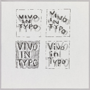 Drawing, Four Shaded Sketches for "Vivo in Typo" Poster, 2008