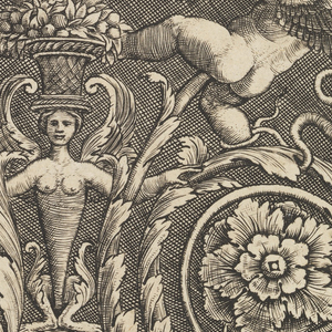 Print, Grotesque with Putti and Grape Vines, 1532