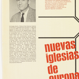 Book Cover, Book cover for "The New Churches of Europe" by G.E Kidder Smith, ca. 1961