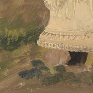 Drawing, Athens, sculpture in Dionysus theatre, April 1869