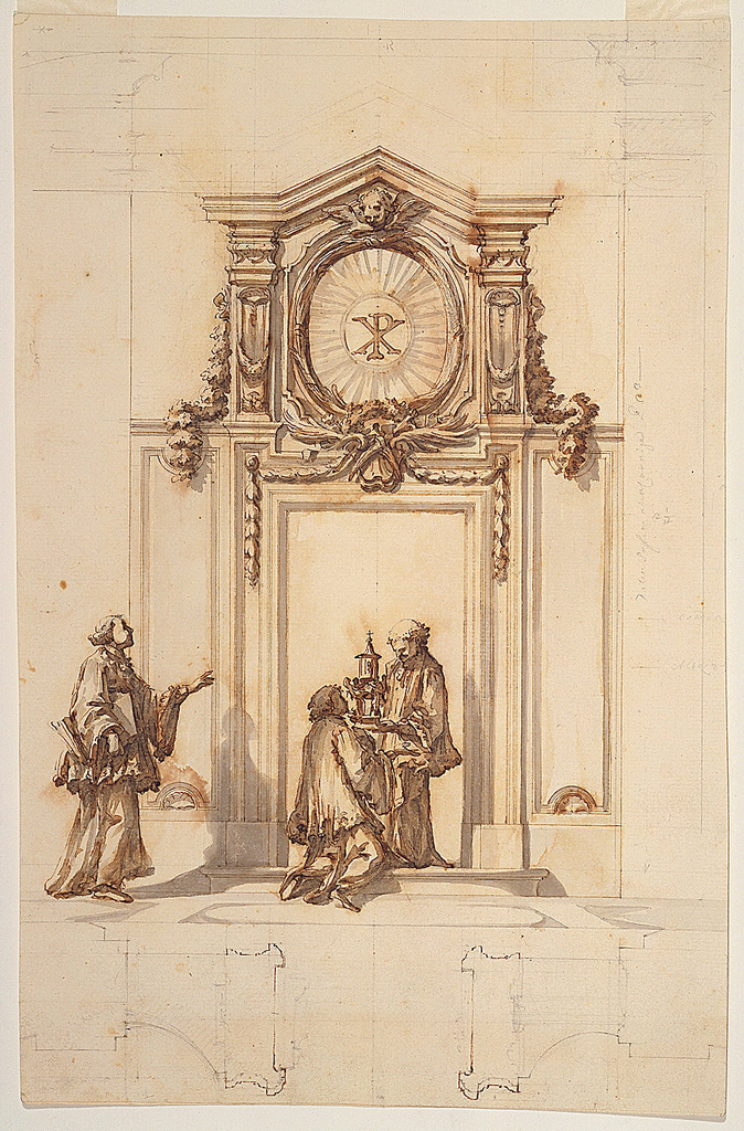 Drawing, Design for a Doorway to the Sacristy of St. Peter's, Rome