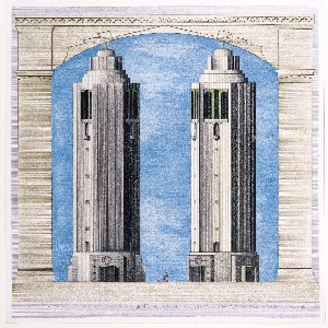 Drawing, Bell Tower Elevations, J.S. Bach/C. Gounod "Ave Maria" Theme, June 7, 1955