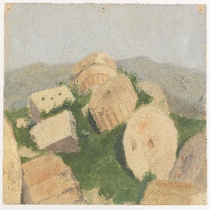 Painting, Broken Column, Parthenon, 1869