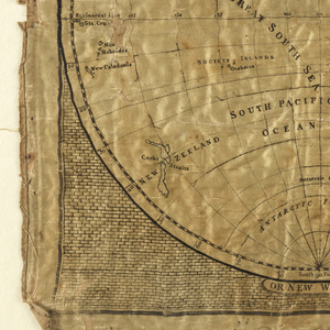 Map Sampler, An Outline Map of the World for Ladies Needlework and Young Students of Geography, 1798