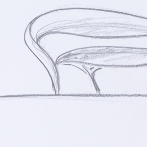 Drawing, Preparatory Sketch for Enignum Free Form Chair, ca. 2012